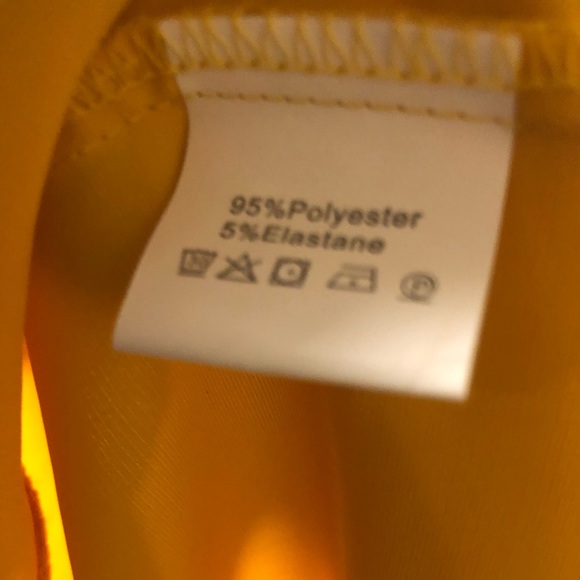 NWOT Yellow Twist Shoulder Belted Sexy Split Thigh Joyfunear Dress XL - Picture 12 of 14